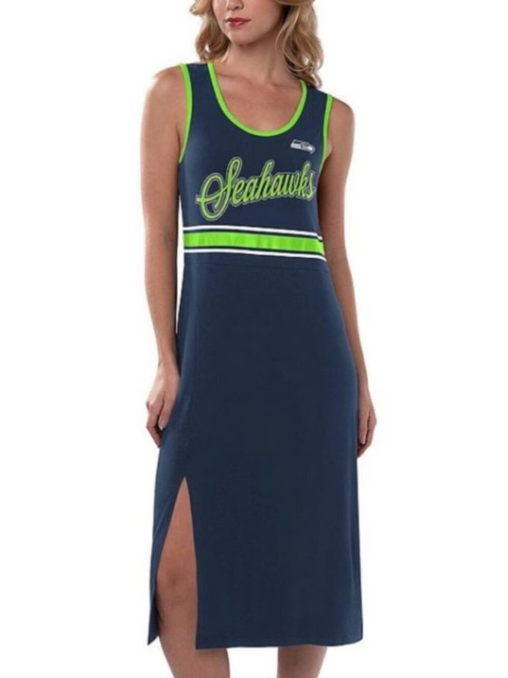 Seattle Seahawks G-III 4Her Main Field Navy Maxi Dress 2X NWOT